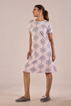 Sweet Moon Knit Cotton Mid Length Nightdress - Blush Pink — thumbnail 4